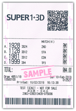 Super 1+3D iBox Sample Ticket